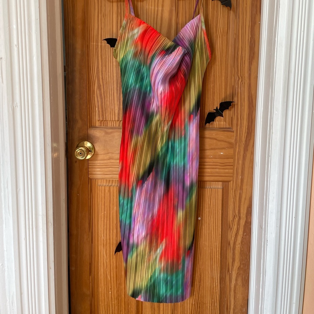 Pretty Little Thing Cowl Neck multicolor dress NWT